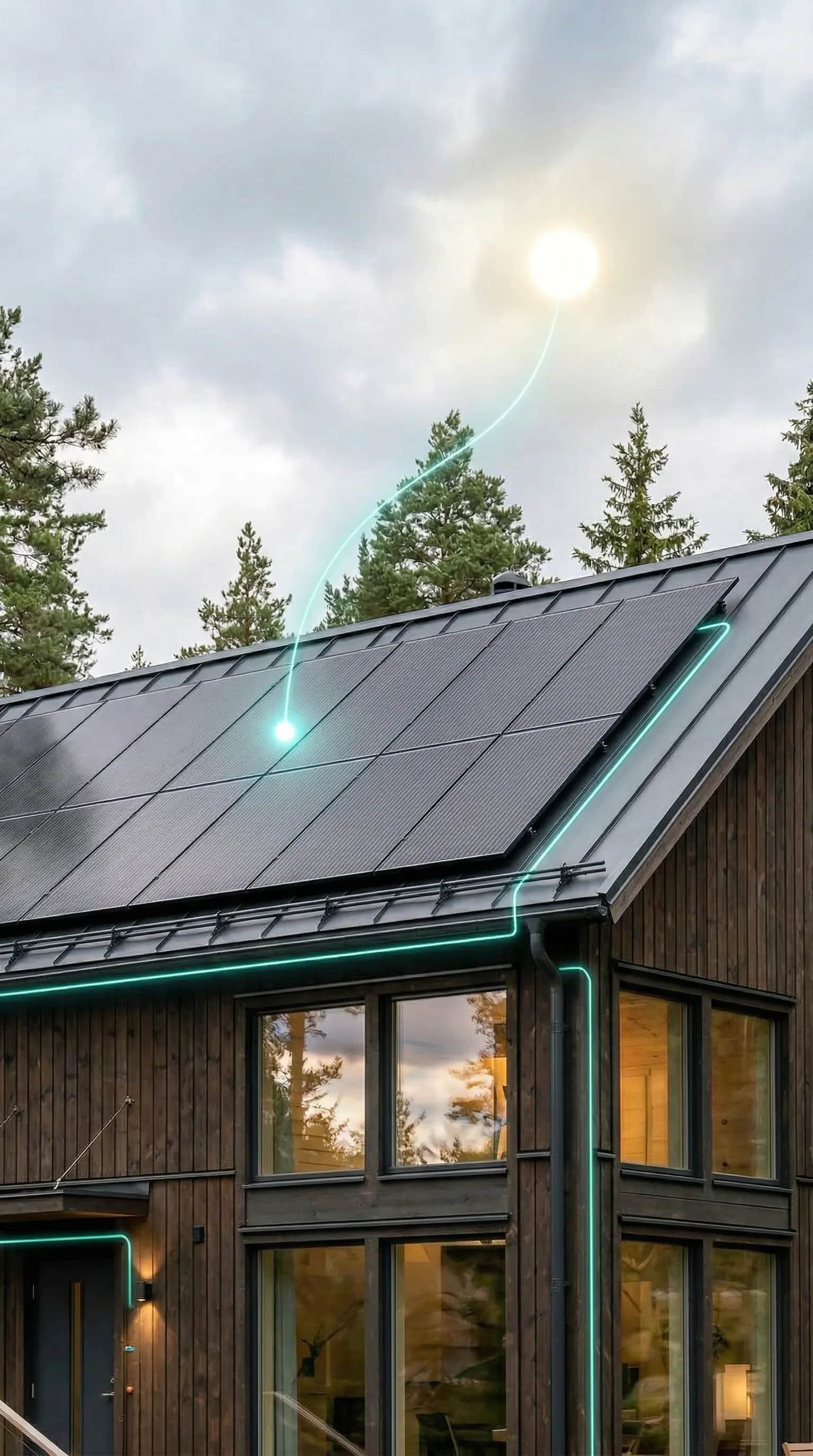 Svenskt hus med solceller